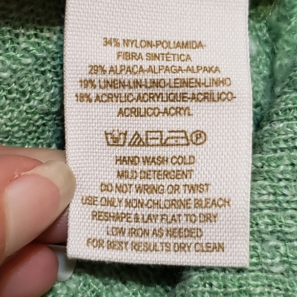 Free People Green Crew Neck Sweater with Relaxed Fit - Picture 7 of 8